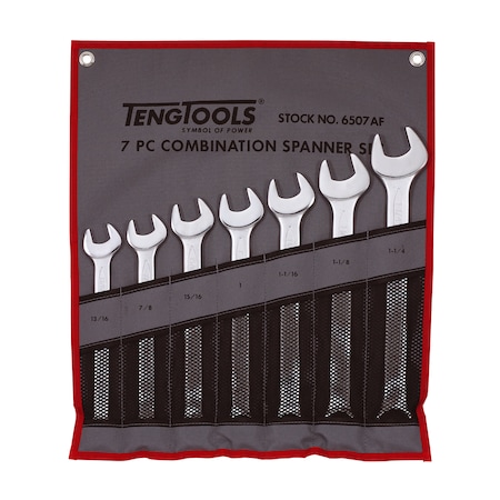 Teng Tools 6507AF - 7 Piece SAE Combination Spanner Set 13/16 to 1-1/ 6507AF